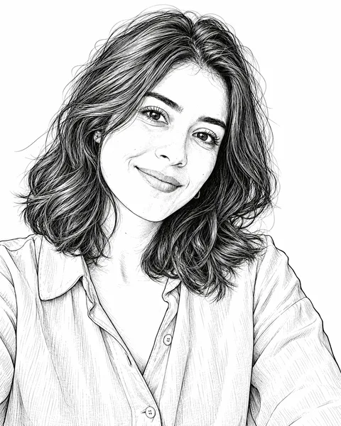 Example of detailed line art style from photo