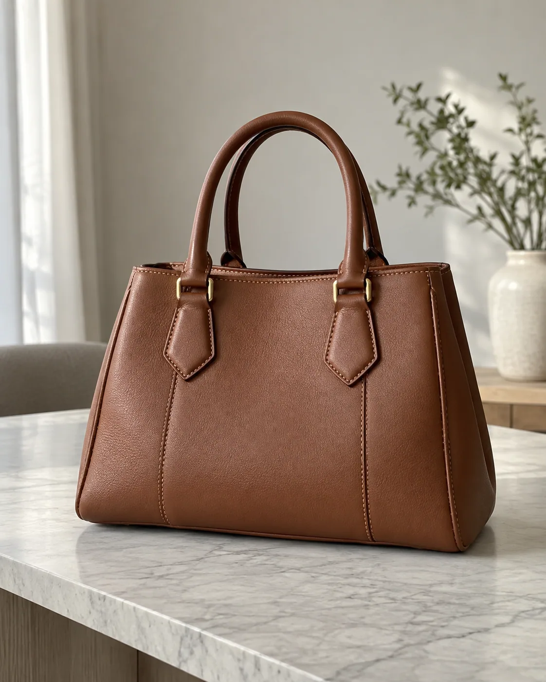 Original photo of a brown handbag