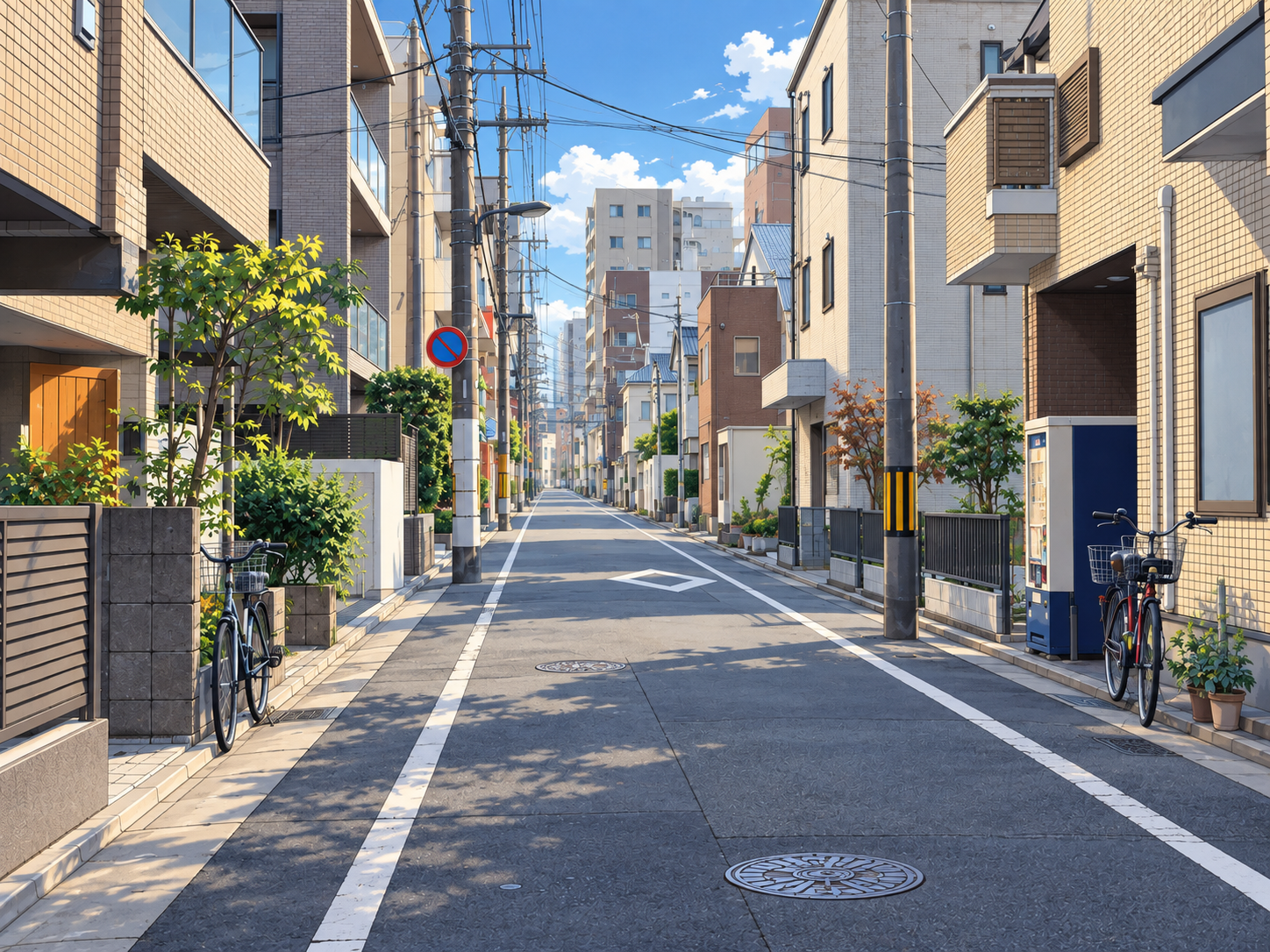 Anime version of the same city street