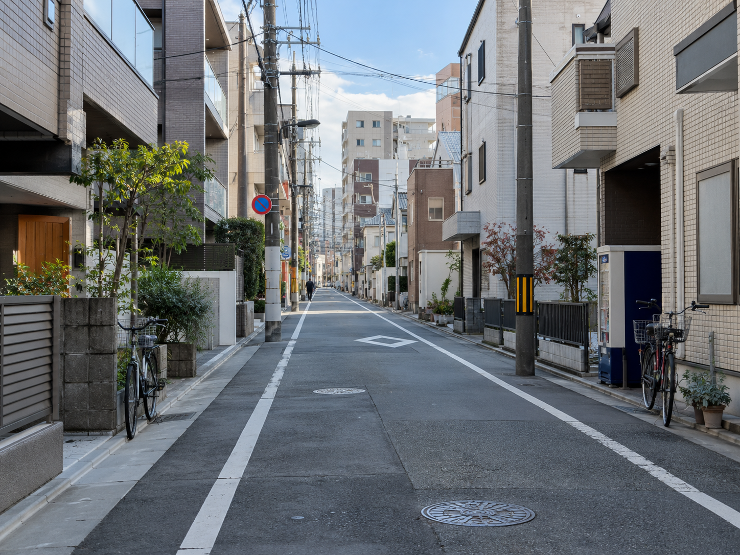 Original photo of a quiet city street