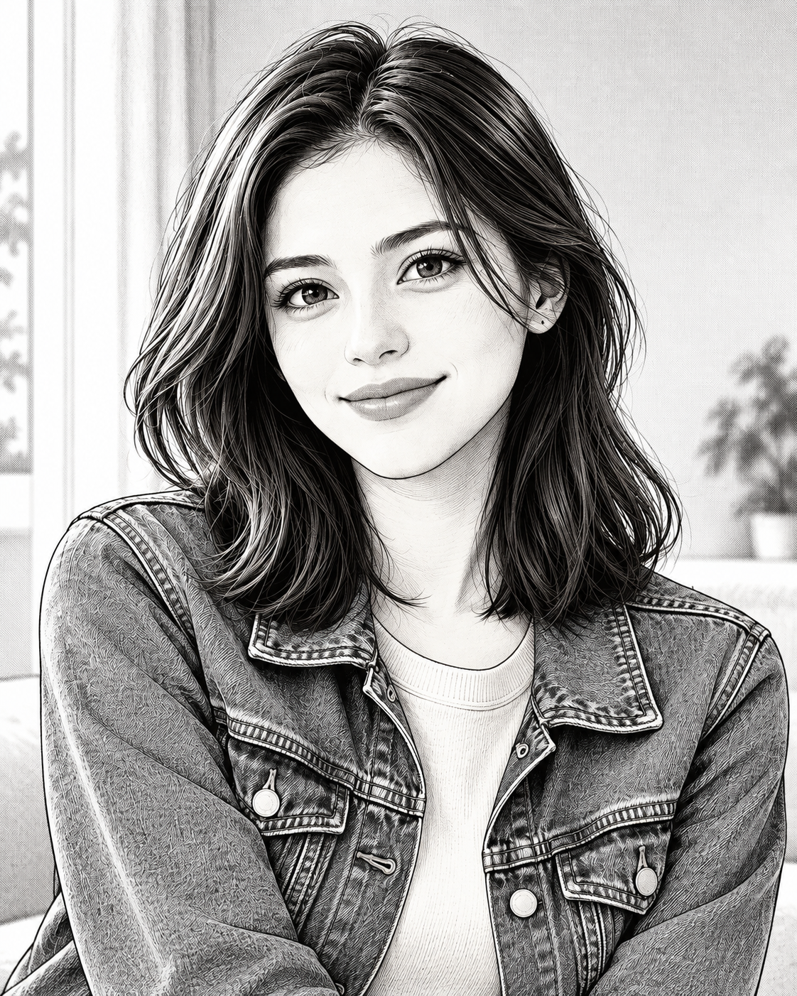 Manga style portrait preview